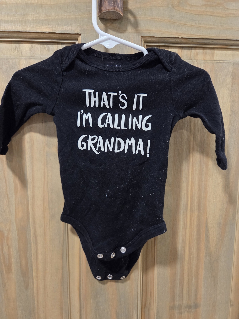**BUNDLE & SAVE** okie dokie Black Long-Sleeve "I'm Calling Grandma" Onsie